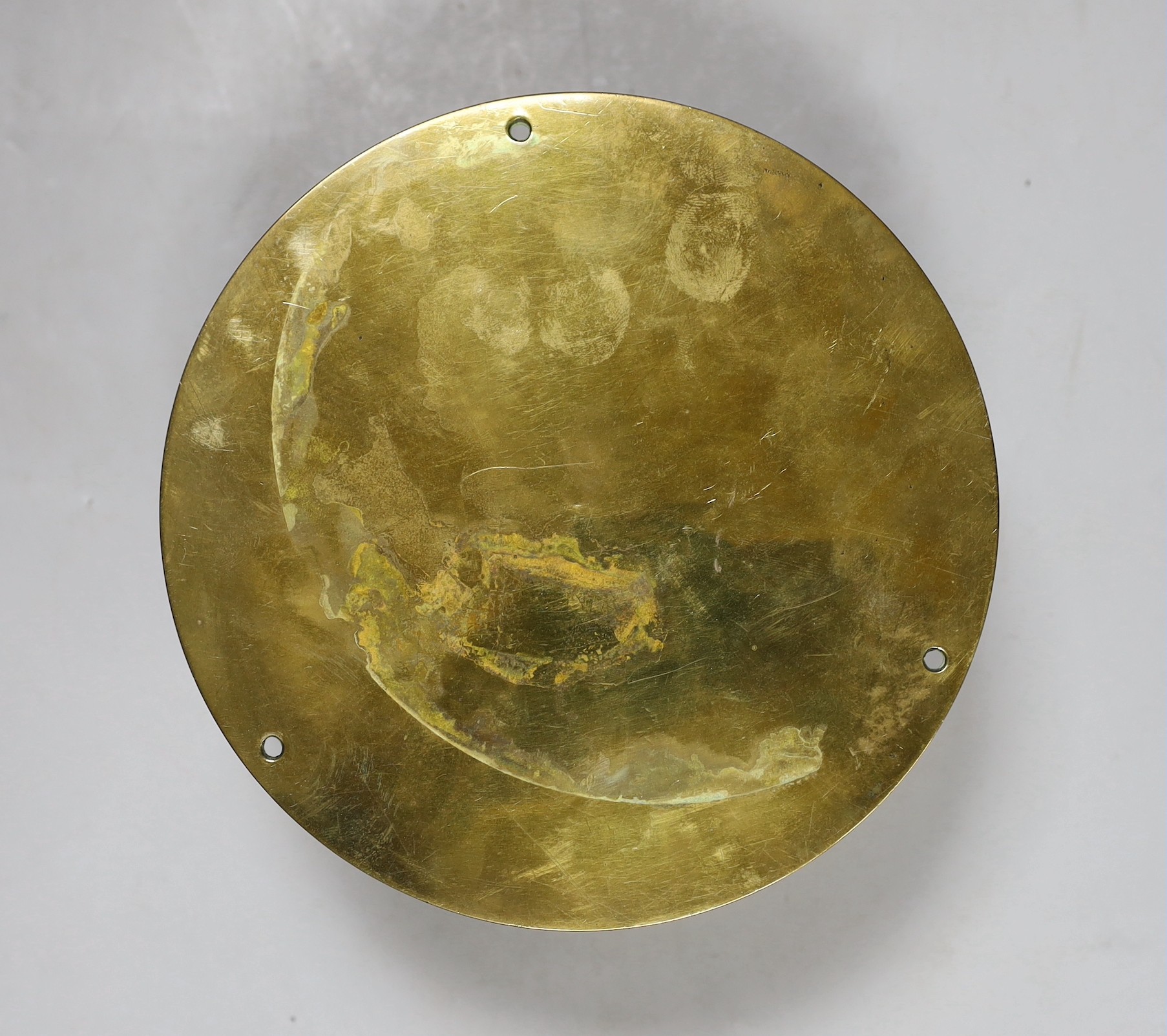 A brass ship's clock